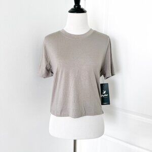 Glyder Grey Open Back Tshirt Top